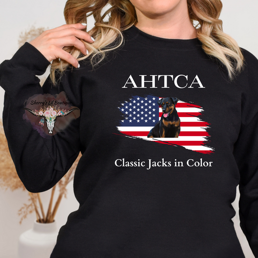 Black long sleeve tee with AHTCA Graphic Design