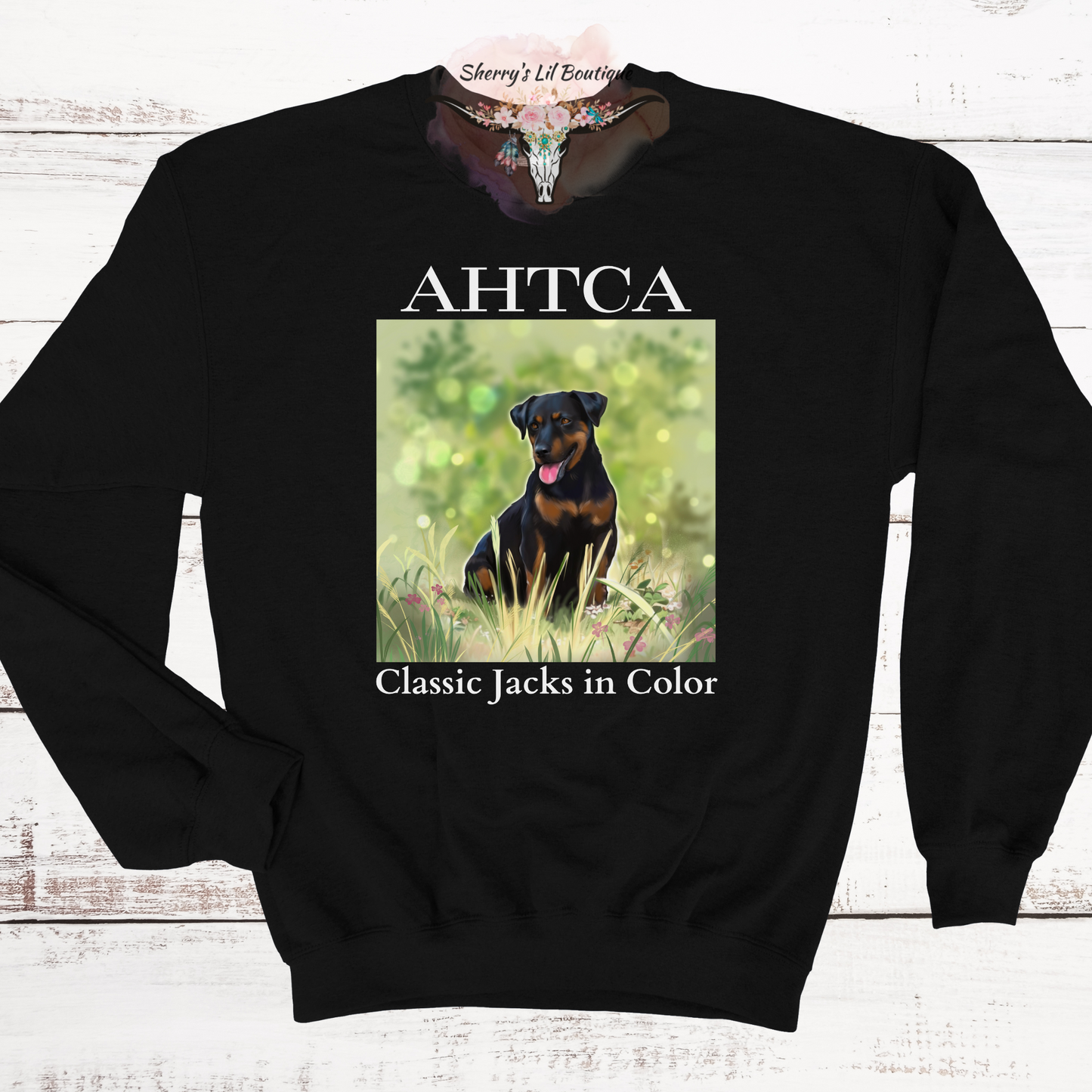 Black Sweatshirt with AHTCA graphic design